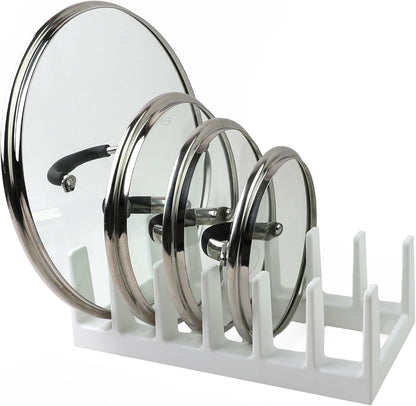DIVCHI six section pot lid organiser in white