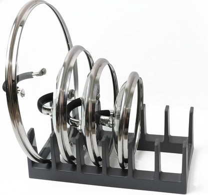 DIVCHI six section pot lid organiser in dark grey