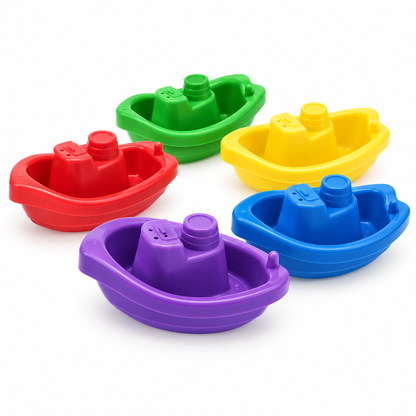 DIVCHI bath boats in red, green, yellow, blue and purple