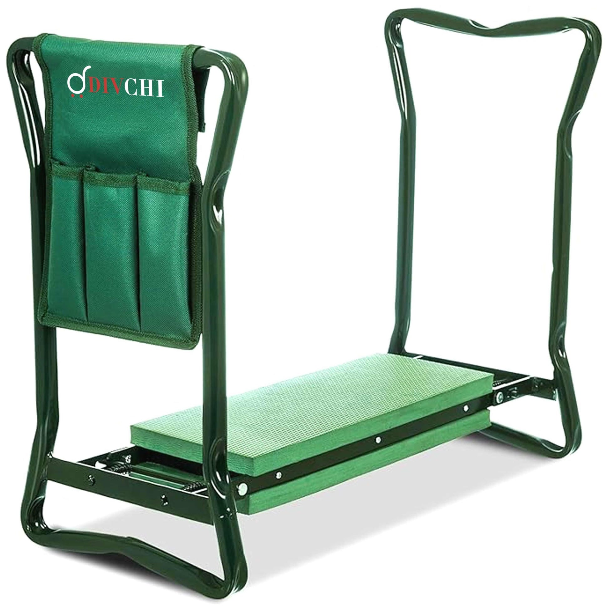 DIVCHI Foldable Garden Kneeler Stool with Steel Frame and EVA Foam Cushion