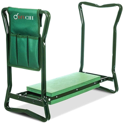 DIVCHI Foldable Garden Kneeler Stool with Steel Frame and EVA Foam Cushion