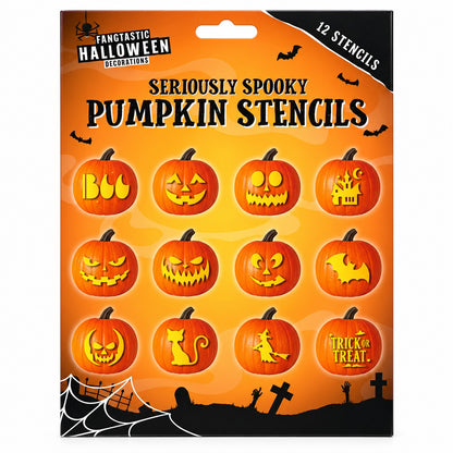 DIVCHI Seriously Spooky Pumpkin Carving Stencils – 12 Halloween designs