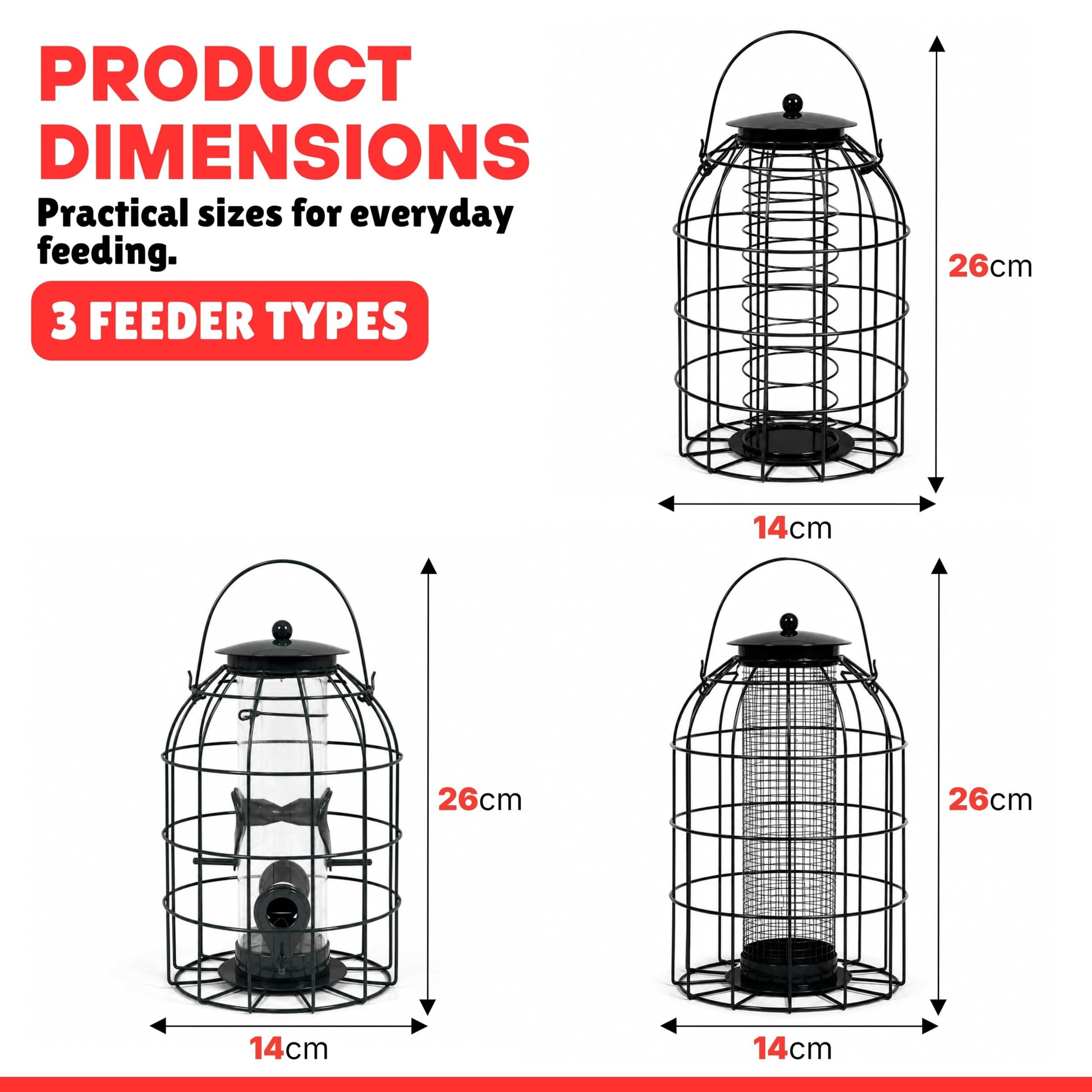 Squirrel-resistant hanging bird feeder set for UK gardens