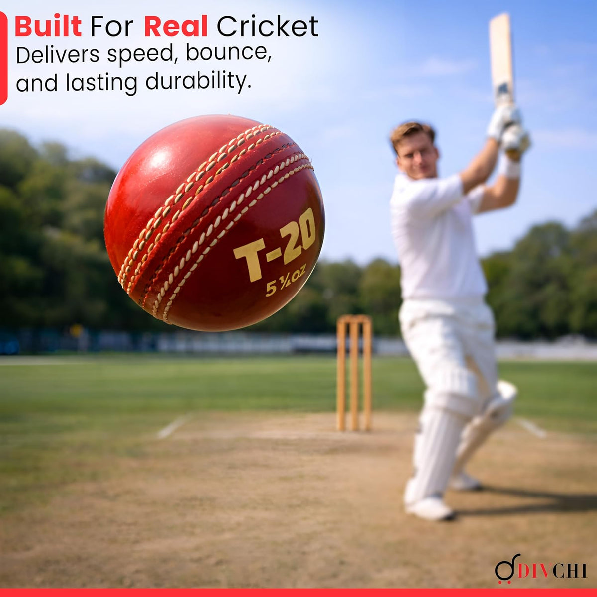DIVCHI T20 cricket ball built for speed, bounce and durability