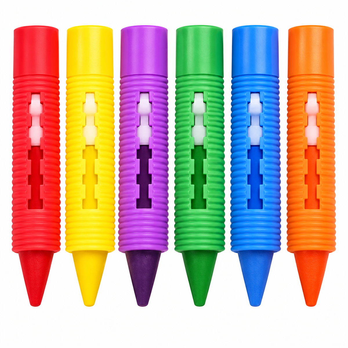 DIVCHI washable bath crayons in 6 colours: red, yellow, purple, green, blue and orange