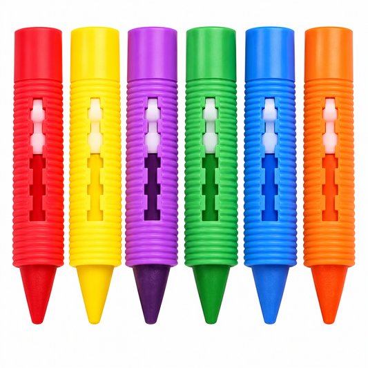 DIVCHI washable bath crayons in 6 colours: red, yellow, purple, green, blue and orange