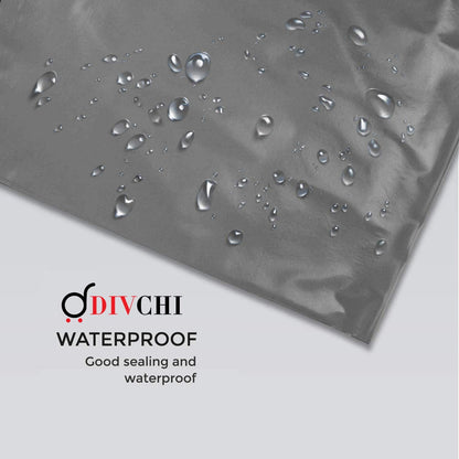 Waterproof poly mailing bag with visible water droplets.