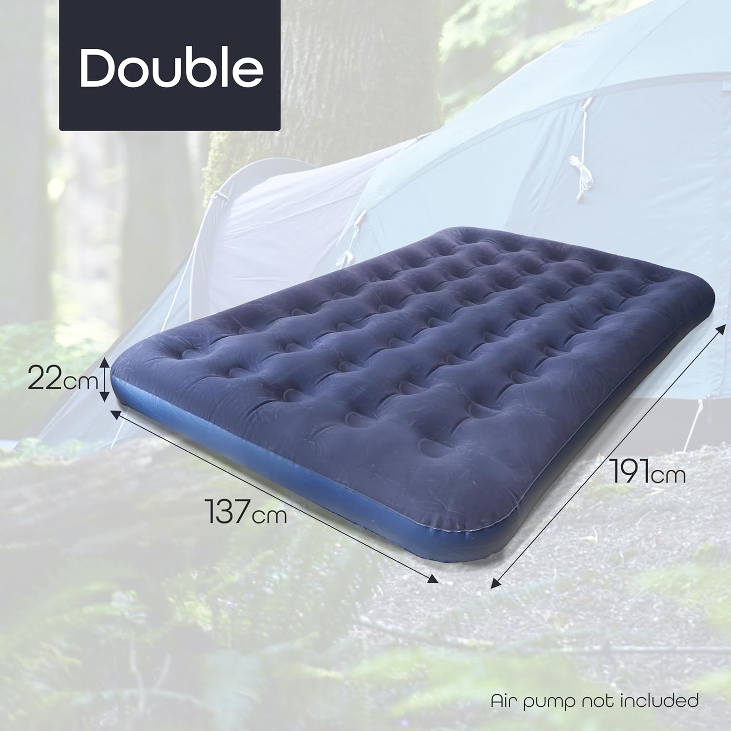 Air Bed Available in Double & Single size Manual Air Pump With 3 Nozzle - DIVCHI