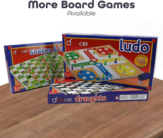 Draughts Board Game | 14" Foldable Draughts Set | Checkers & Draughts Game | Traditional Games | For Children And Adults - DIVCHI