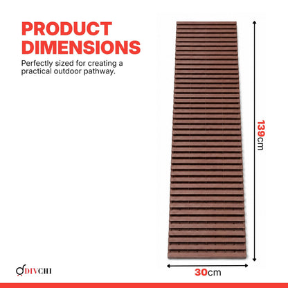 DIVCHI 1.39m Roll Out Garden Path, Durable Pathway & Grass Protection Mat | Outdoor Walkway for Lawns & Patios, Interlocking Plastic Paving Slabs