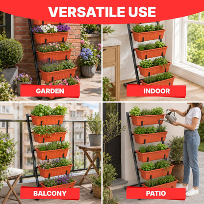 DIVCHI 5 Tier Raised Garden Bed Outdoor Plant Stand 5 Planters