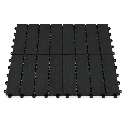 DIVCHI Composite Decking Tiles Set of 4 Interlocking Mat Outdoor Garden Deck Tiles Patio Flooring for Balcony Terrace (29.5 x 29.5 cm)