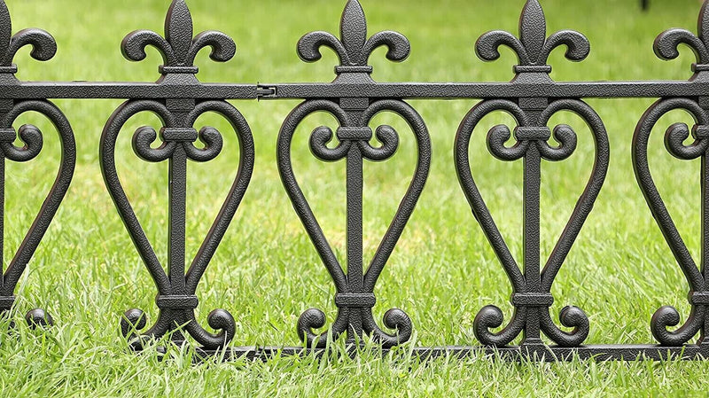 DIVCHI 4Pac Plastic Interlocking Balmoral Lawn Edging Bronze Garden Border Fence