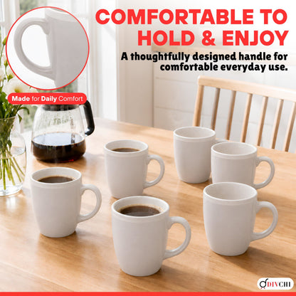 DIVCHI Coffee Mugs Set of 6 Ceramic Tea Hot Chocolate Cups