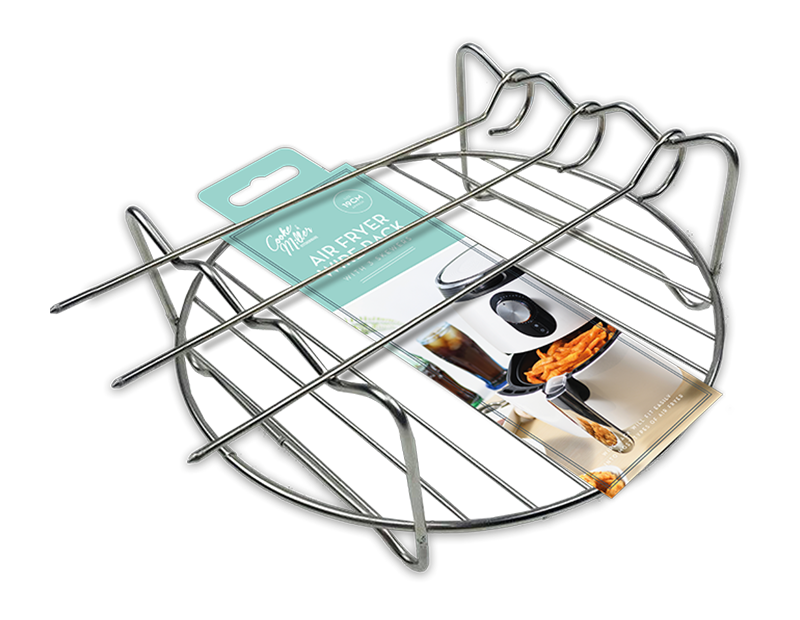 Air Fryer Wire Rack with 3 Skewers Available in 2 Size Perfect for BBQ & Cooling - DIVCHI