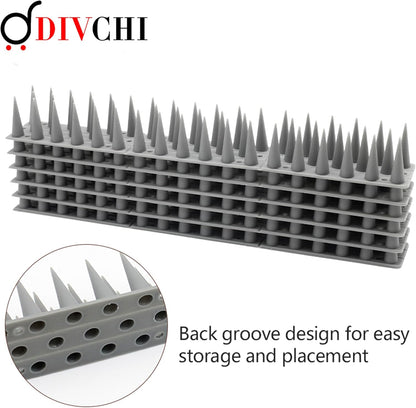 DIVCHI 20 Pcs Bird Spikes for Anti Pigeons And Birds, Fence Wall Spikes Garden Security Anti-Climb Cat Bird Intruder Pest Deterrent, Birds Fence Roof Tall Covers 33.5 x 4.5 x 3.7cm 5M (22.4ft)