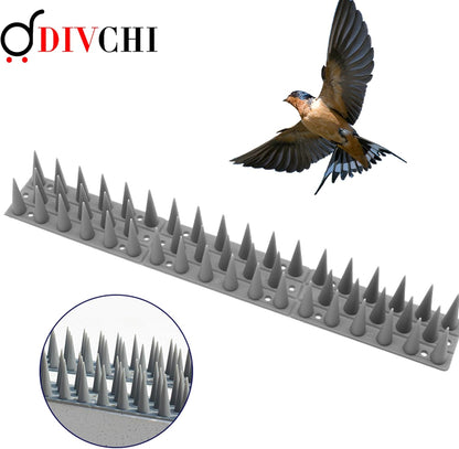 DIVCHI 20 Pcs Bird Spikes for Anti Pigeons And Birds, Fence Wall Spikes Garden Security Anti-Climb Cat Bird Intruder Pest Deterrent, Birds Fence Roof Tall Covers 33.5 x 4.5 x 3.7cm 5M (22.4ft)