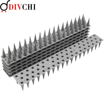 DIVCHI 20 Pcs Bird Spikes for Anti Pigeons And Birds, Fence Wall Spikes Garden Security Anti-Climb Cat Bird Intruder Pest Deterrent, Birds Fence Roof Tall Covers 33.5 x 4.5 x 3.7cm 5M (22.4ft)
