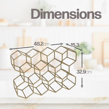 DIVCHI Wine Rack 11 Bottle Holder No Need Assembly Modern Metal Wire Wine Storage for Countertop Table Top Coffee Bar & Kitchen | Champagne Racks | Beer Stand - DIVCHI