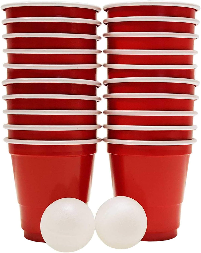 DIVCHI Mini Beer Pong Set 20 Pcs Red Cups - Fun Party Drinking Game for Xmas and Indoor Activities
