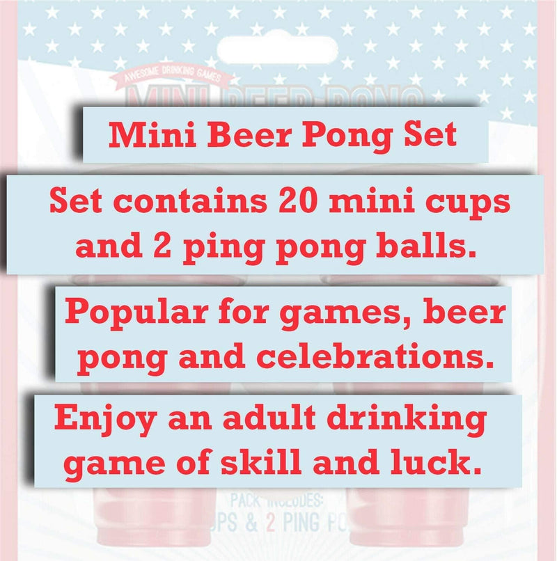 DIVCHI Mini Beer Pong Set 20 Pcs Red Cups - Fun Party Drinking Game for Xmas and Indoor Activities