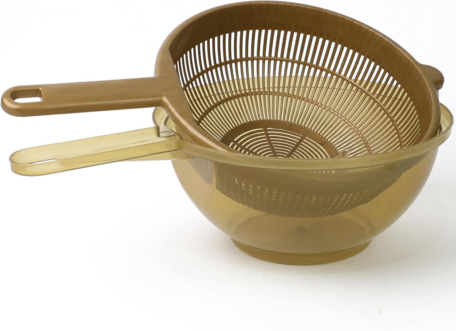 DIVCHI Colander Kitchen Food Strainers Bowl Sets with Handle Double-Layer Detachable Fruits Basket | Food Strainer | Collapsible Colanders | Vegetables Drainer (Blue) - DIVCHI