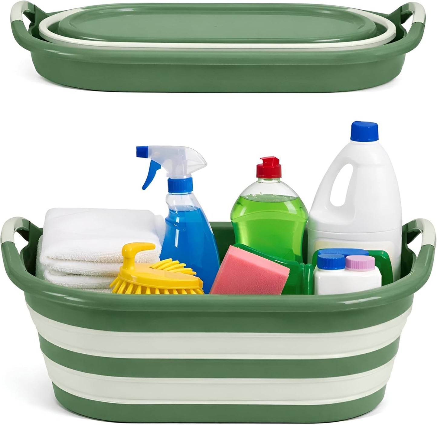 Collapsible Laundry Basket 45L - Plastic Foldable Pop Up Storage Container/Organizer - Portable Washing Tub - Space Saving Basket
