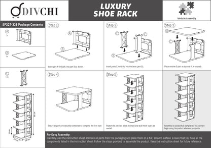 DIVCHI Shoe Rack 5 Tier Vertical Shoe Holder Stand Space-Saving Narrow Footwear Organiser Shelves For Entryway Living Room(Pack Of 2, Black)