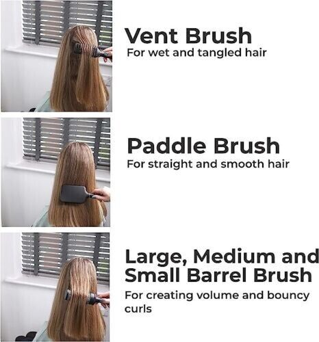 DIVCHI Professional 5 Piece Hair Care Kit Gift Set features Vent Brush Paddle Brush Large Medium & Small Barrel Brush