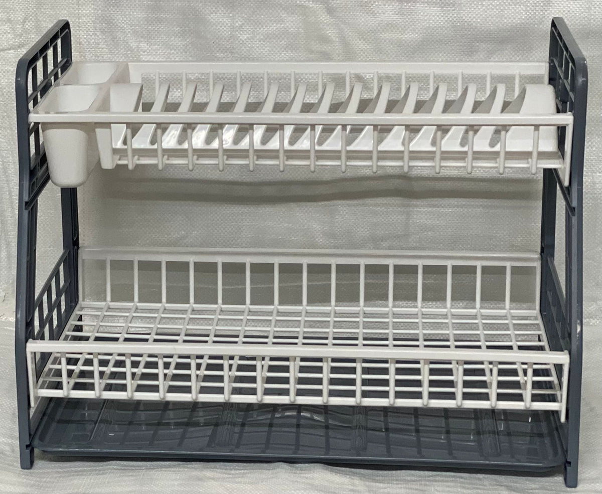 2-Tier Dish Drying Rack Large Capacity Drainer, Utensil Holder, Drain board - DIVCHI