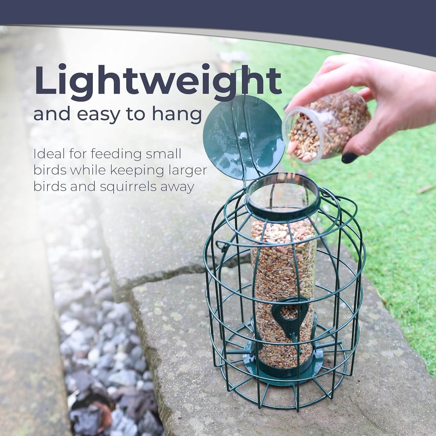 Spinning Squirrel-Proof Wild Bird Seed Feeder - Hanging Outdoor Garden Feeder, Plastic, Peanut & Seed Dispenser