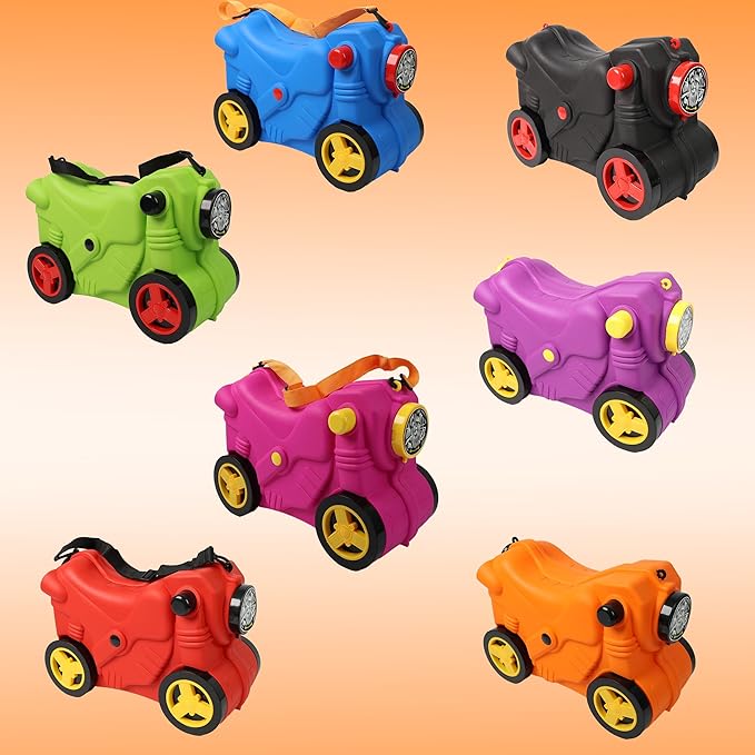 Kids Suitcase with Wheels Ride On Hand Luggage Cabin Trolley Travel Bags - DIVCHI