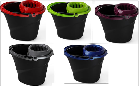 Plastic Mop Bucket 14 Litre Large & Small Area Cleaning Floor Mop Bucket - DIVCHI