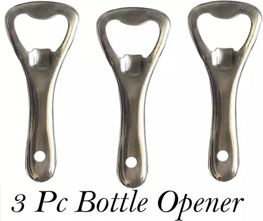Metal Flat Bottle Opener East to Carry Set of 3 Cap Opener Bar Tool Set - DIVCHI