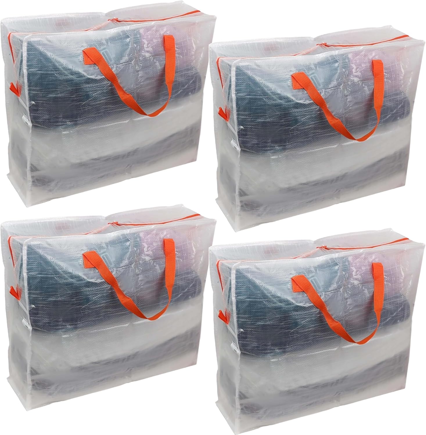 DIVCHI 4 Pack Storage Bags Packing Organizer with Zips And Handles Moving Bags For Moving Clothes Bedding Duvet Toys, Under Bed, Laundry Storage Packing Boxes - DIVCHI