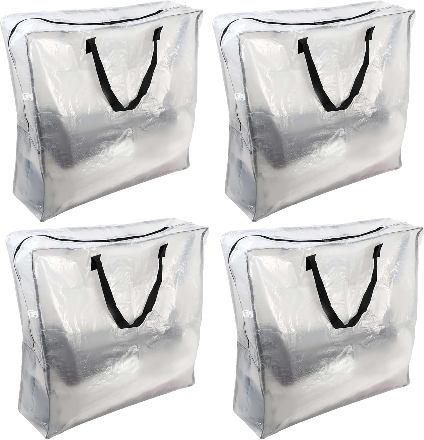 DIVCHI 4 Pack Storage Bags Packing Organizer with Zips And Handles Moving Bags For Moving Clothes Bedding Duvet Toys, Under Bed, Laundry Storage Packing Boxes - DIVCHI