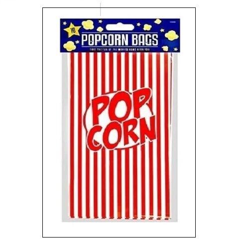 10 pack of Popcorn Paper Bags Movie Film Hollywood Birthday Party Home Cinema