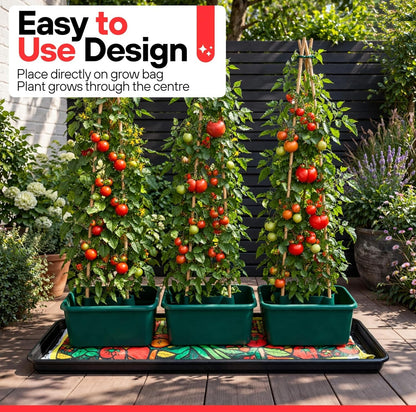 Pack of 6 Green Tomato & Vegetable Grow Bag Watering Pots  for Tomatoes, Strawberries & Herbs