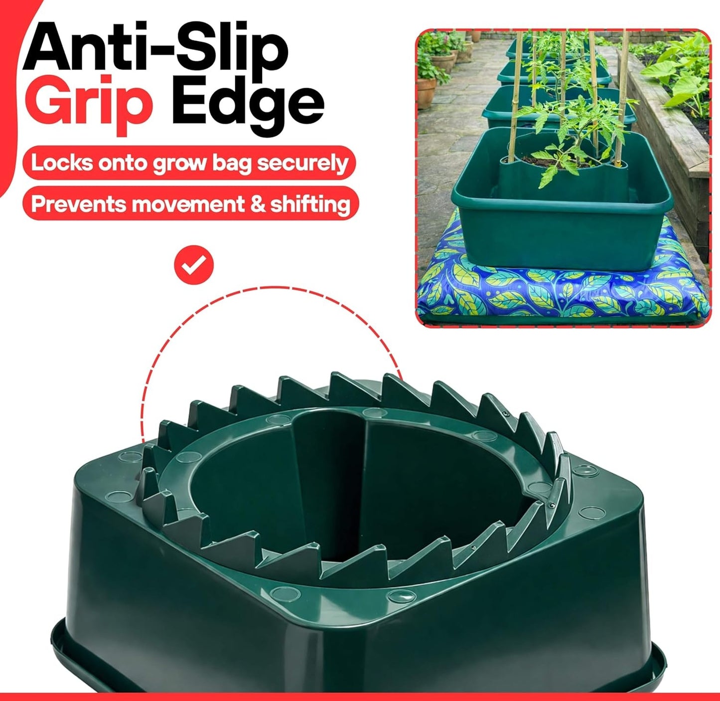 Pack of 6 Green Tomato & Vegetable Grow Bag Watering Pots  for Tomatoes, Strawberries & Herbs