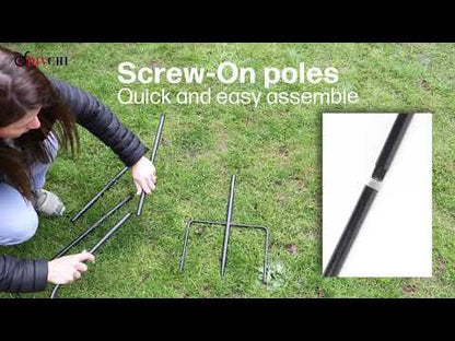 DIVCHI Shepherds Crook Hooks, 2 Pack 198.5cm Adjustable Height  with 5 Prong Base, Heavy Duty Garden Border Hook for Lanterns Birdfeeder Mason Jars Lights Weddings Plant Baskets