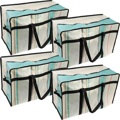 DIVCHI 4 Pack Storage Bags Packing Organizer with Zips And Handles Moving Bags For Moving Clothes Bedding Duvet Toys, Under Bed, Laundry Storage Packing Boxes