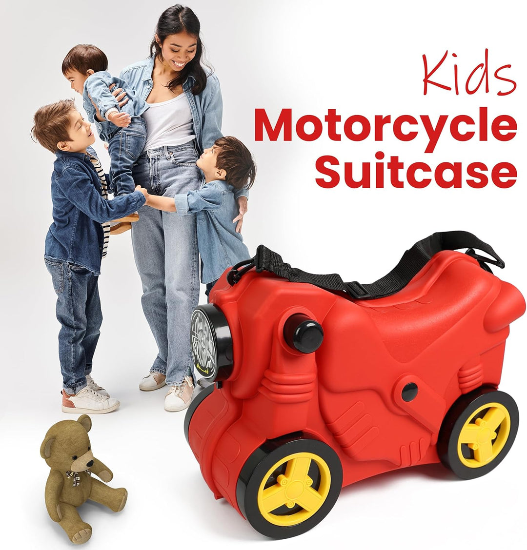 Kids Suitcase with Wheels Ride On Hand Luggage Cabin Trolley Travel Ba DIVCHI