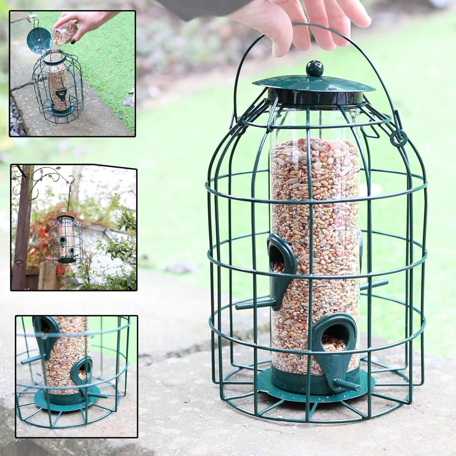 Squirrel-Proof Spinning Bird Feeder – Hanging Seed Dispenser For Garden Yard – Portable