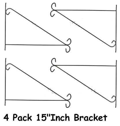 15" Wall Bracket Black Perfect To Hang Flower Pots & Lantons - DIVCHI