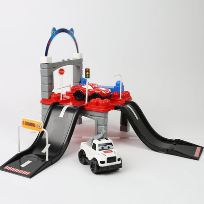 DIVCHI 30 piece build your own car track with ramps and road signs