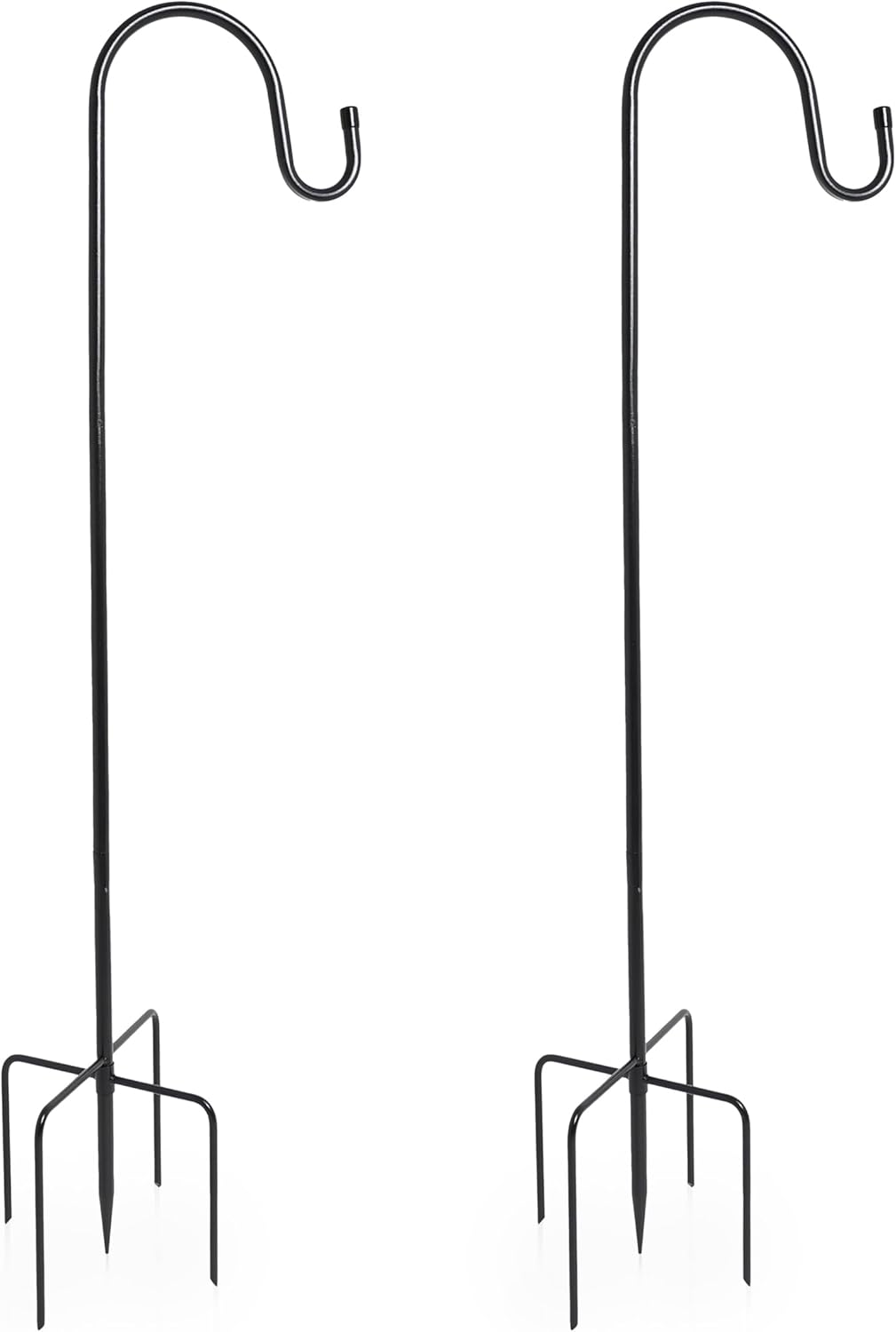 DIVCHI Shepherds Crook Hooks, 2 Pack 198.5cm Adjustable Height  with 5 Prong Base, Heavy Duty Garden Border Hook for Lanterns Birdfeeder Mason Jars Lights Weddings Plant Baskets