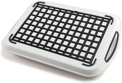 2x Non-Slip Serving Trays – Anti-Slip Plastic Trays with Rubber Surface & Easy-Grip Handles (Random Colours)