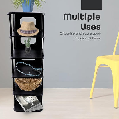 Shoe Rack 5 Tier Vertical Holder Stand Space-Saving Narrow Footwear Organiser Shelves