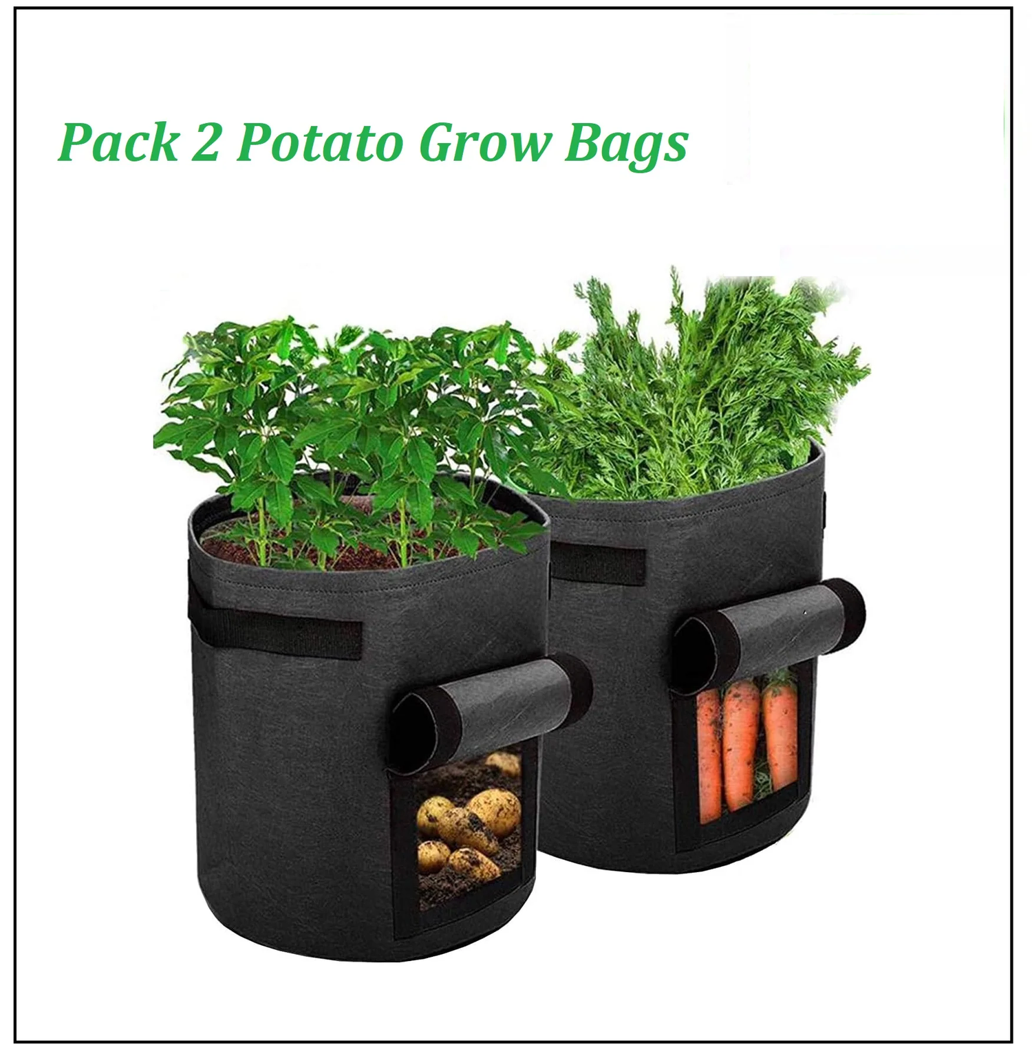 2X 10 Gallon Potato Grow Planter Bags Perfect for growing all types of vegetable - DIVCHI
