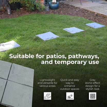 DIVCHI Garden Stepping Stones Stomp Garden Tiles Stepping Plastic Hard Wearing Durable (Pack Of 4)